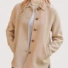 Palm Knit Welt Pocket Double Faced Beige Wool Jacket