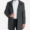 Palm Knit Wool Blend Grey Twill Coat