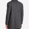 Palm Knit Wool Blend Grey Twill Coat Men