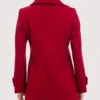 Women's Single-Breasted Wool Red Coat