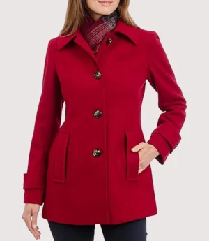 Women's Red Wool Coat