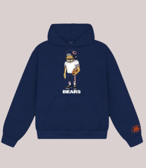 Unisex Chicago Bears Bad Bunny Concho Pullover Navy Fleece Hoodie
