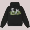 Men And Women Super Tazón Chairs Bad Bunny Black Pullover Fleece Hoodie