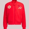 Unisex Chinese New Year Red Zip-up Bomber Jacket