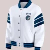 Women's Minnesota Lynx WEAR by Erin Andrews White And Navy Full-Snap Fleece Sweatshirt Jacket