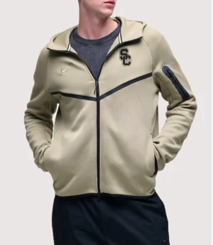USC Trojans Nike Tech Fleece Olive Windrunner Hoodie