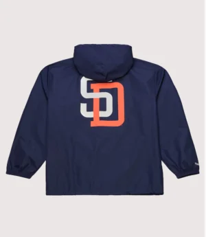 San Diego Padres Mitchell & Ness Hooded Navy Coaches Jacket