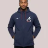 Atlanta Braves Nike Authentic Collection Raglan Therma-FIT Full-Zip Blue Hooded Jacket
