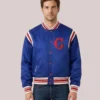 Cubs Polo Ralph Lauren Full-Snap Satin Blue Jacket