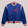 Unisex Polo Ralph Lauren Cubs Blue Full-Snap Bomber Satin Jacket