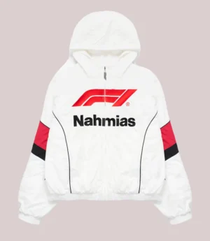 NAHMIAS x F1 Warm Up Full-Zip Hooded Race White Jacket