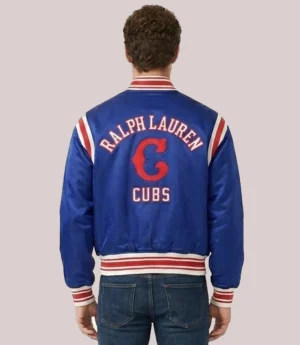 Cubs Polo Ralph Lauren Full-Snap Blue Satin Jacket